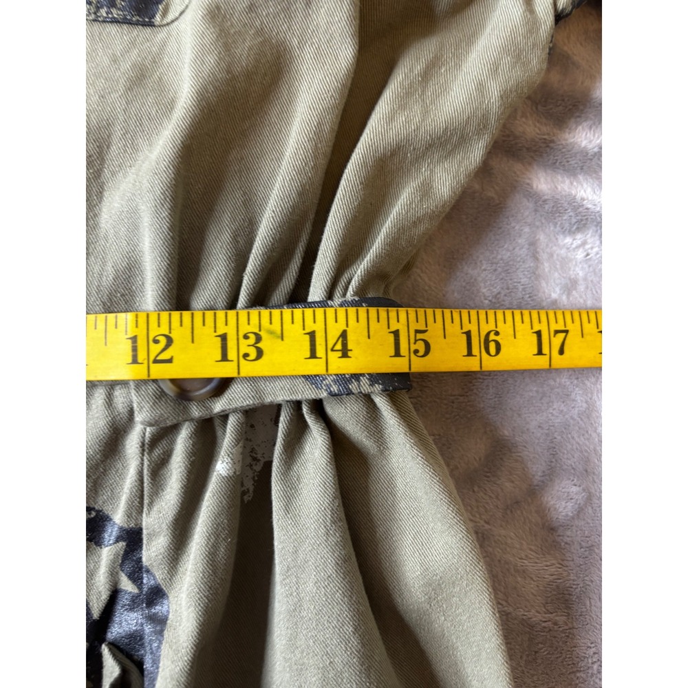 Fantastic Fawn Womens Olive Green Skull & Star Print Utility Jumpsuit Size L - Picture 8 of 10